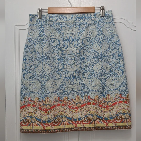 Lands' End Blue A-Line Knee-Length Skirt for Casual Wear - Picture 5 of 11